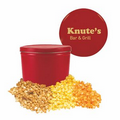 Red Three Way Two Gallon Popcorn Tin w/ Caramel, Butter & Cheese Flavors